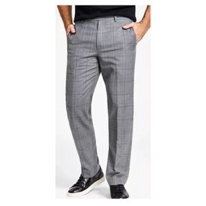 Lauren Ralph Lauren Edgewood Classic Fit Suit Pants Grey Plaid Wool Blend 38x30